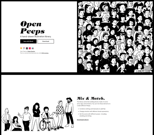 Screenshot of Openpeeps website