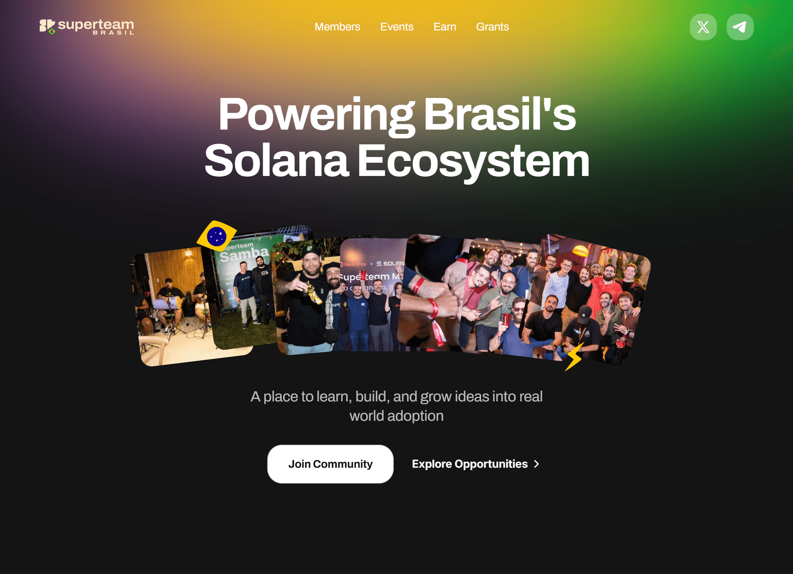 Superteam Brazil Solana ecosystem community landing hero