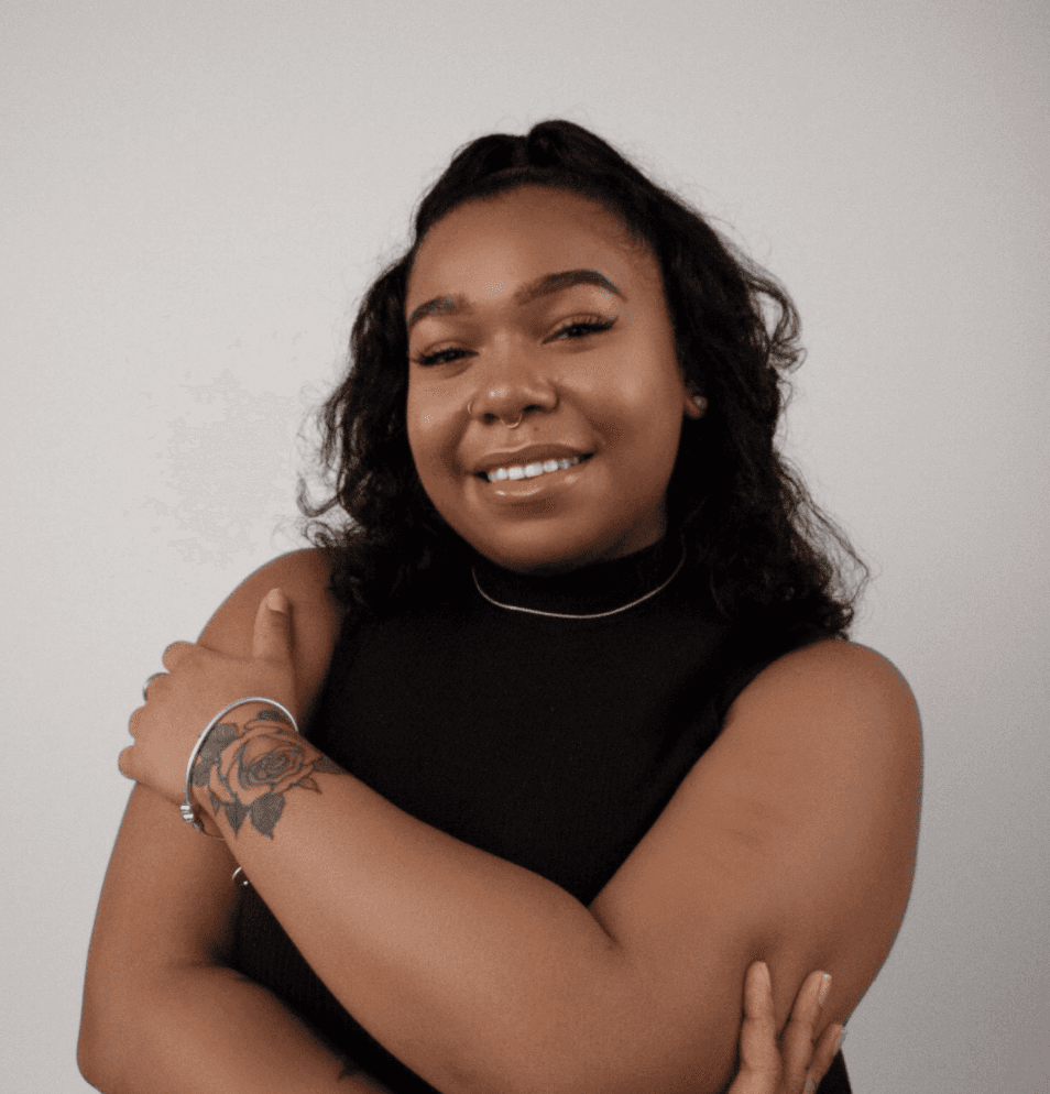 afro american woman with white background