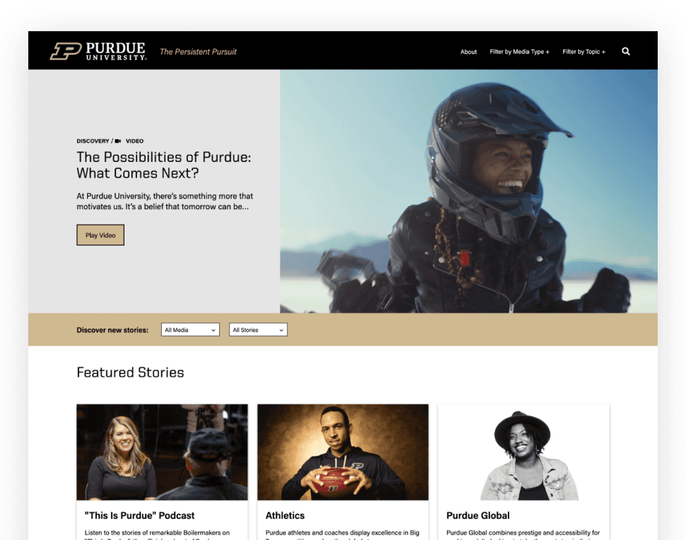 Mockups of Purdue University Websites designed by Bart Fish