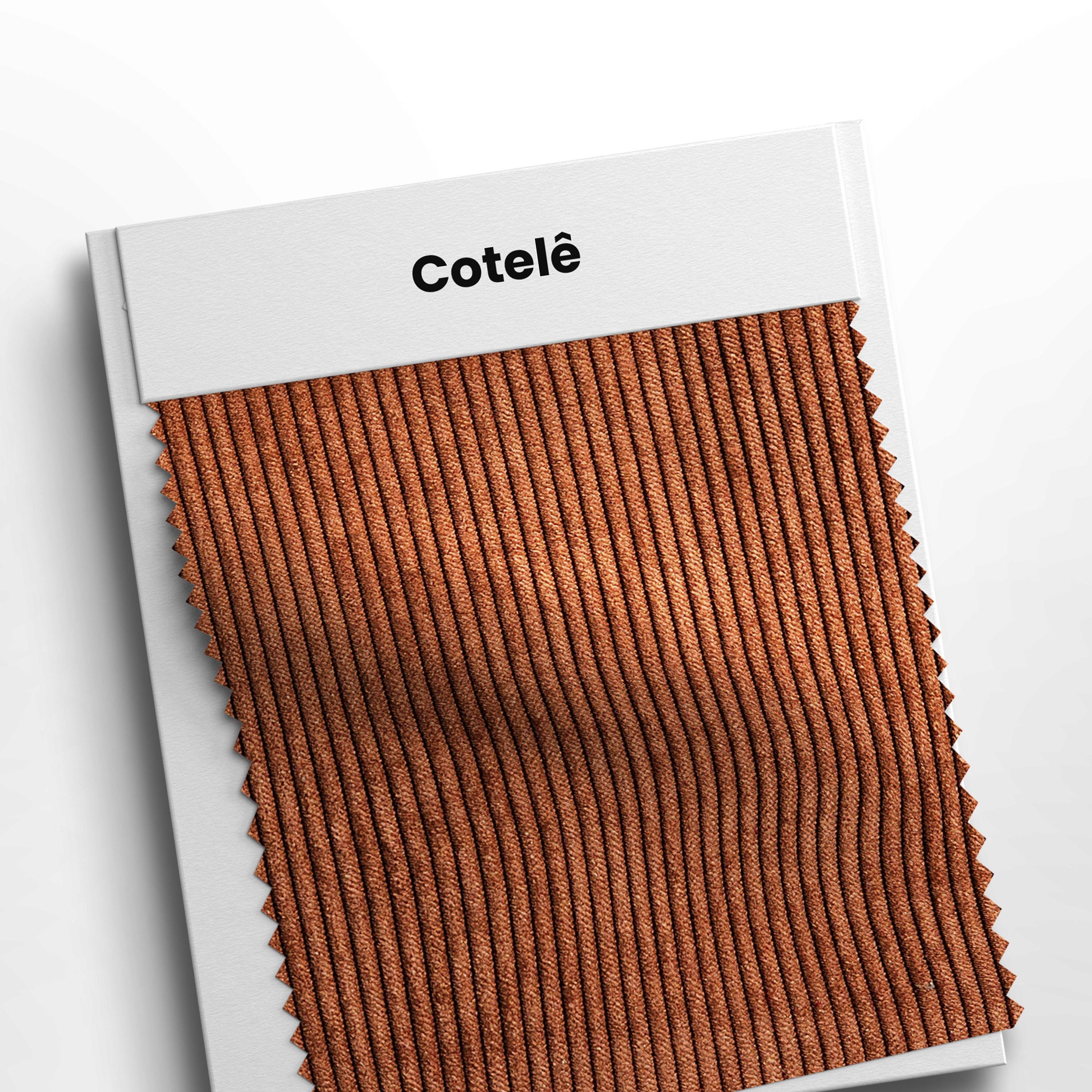 mostruário com veludo cotelê caramelo