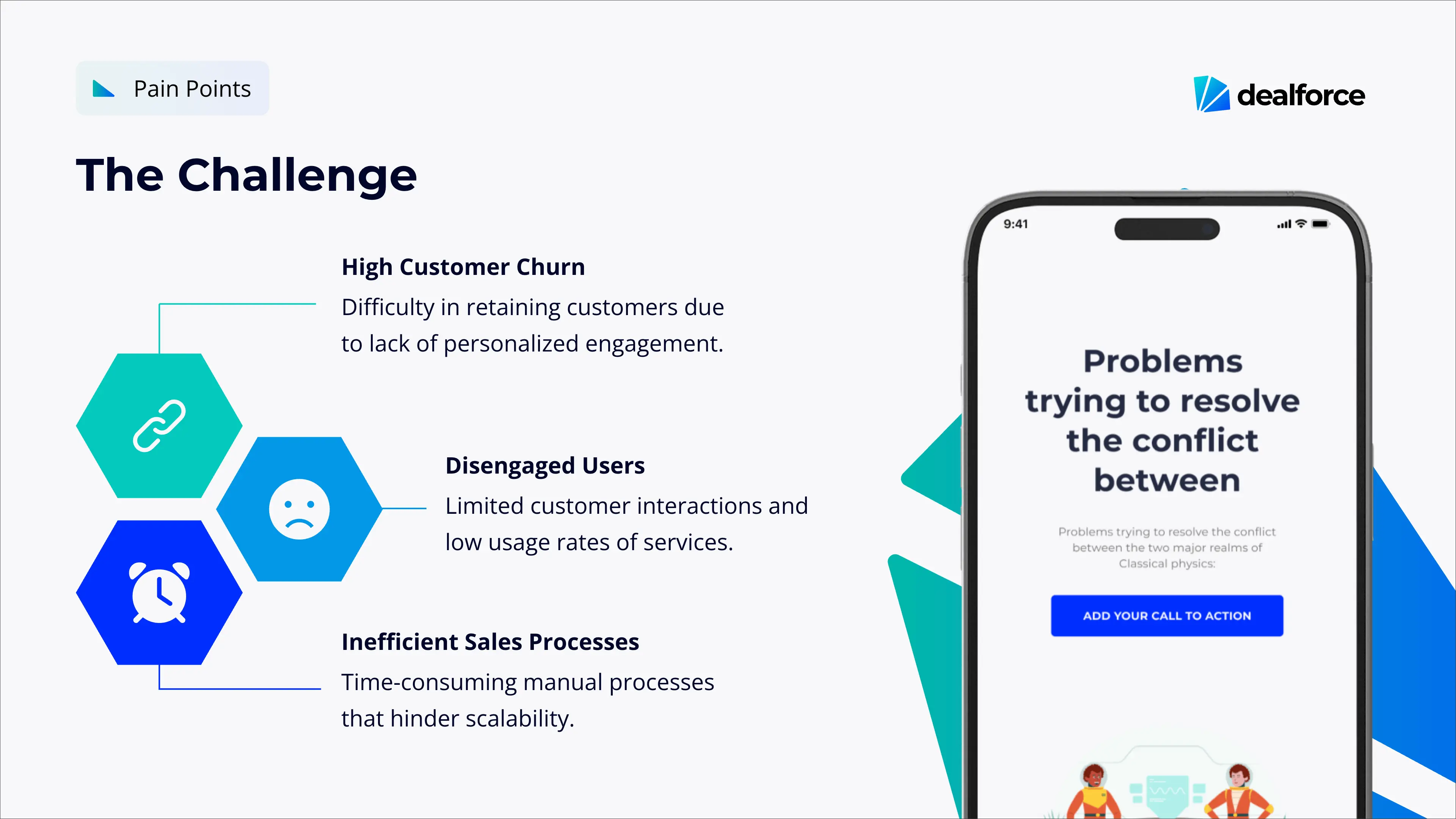 Slide 2: The Challenge (Pain Points)
