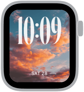clementine sky Apple Watch face preview 2 featuring autumn and summer.