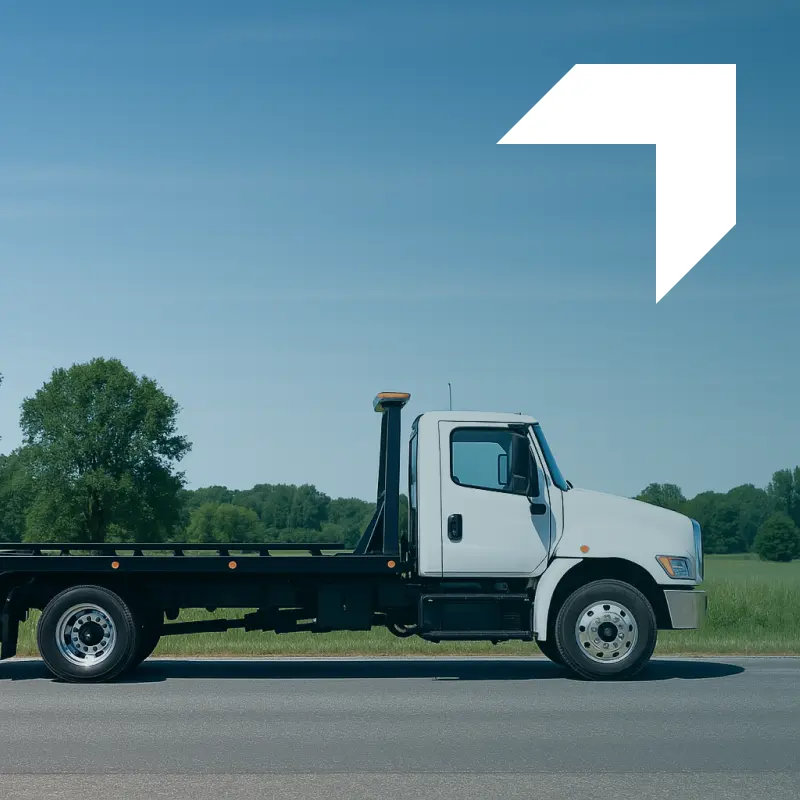 White tow truck representing Tow Truck Insurance services by GIA Group, LLC
