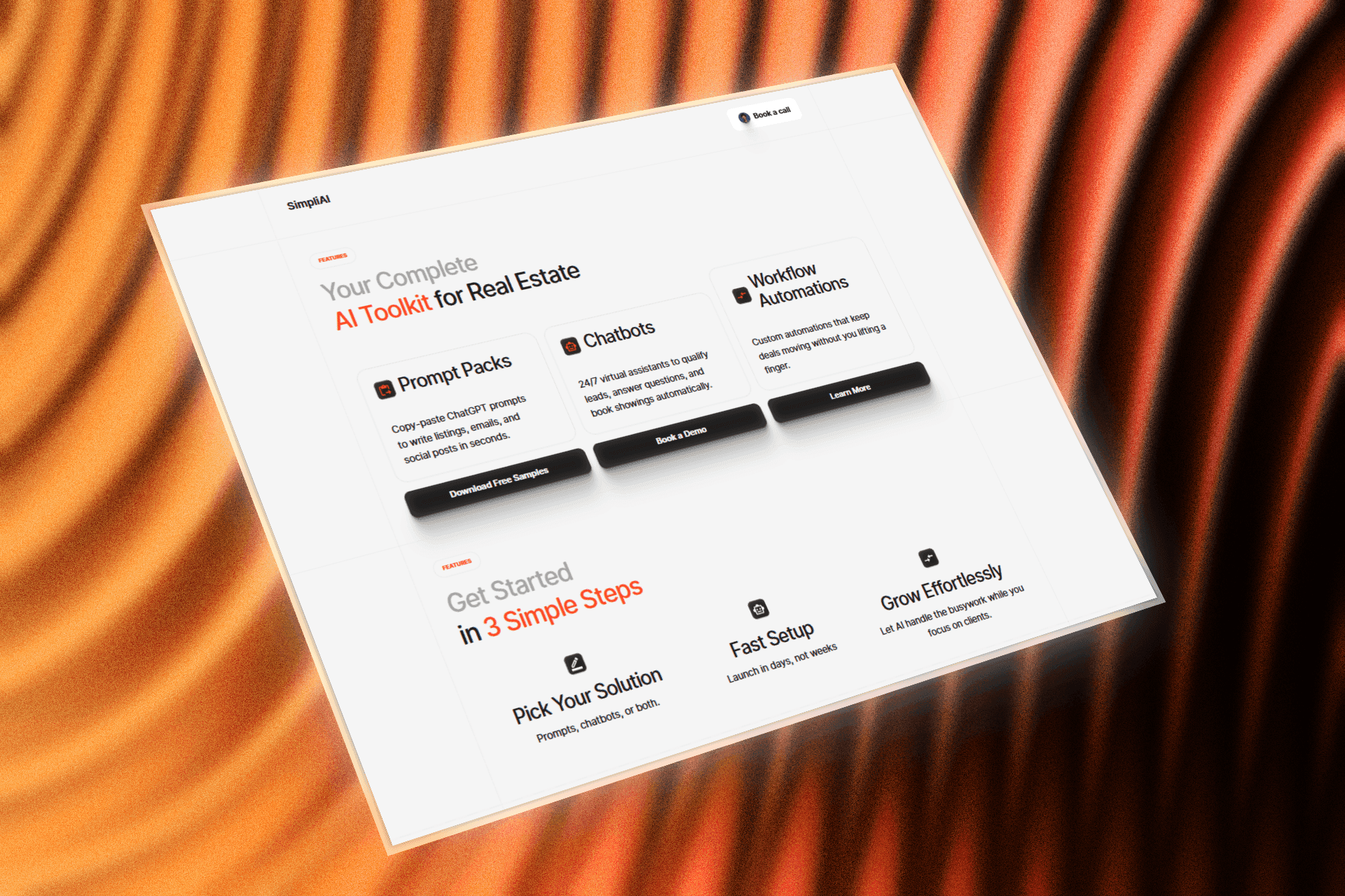 Simpli AI website design detail