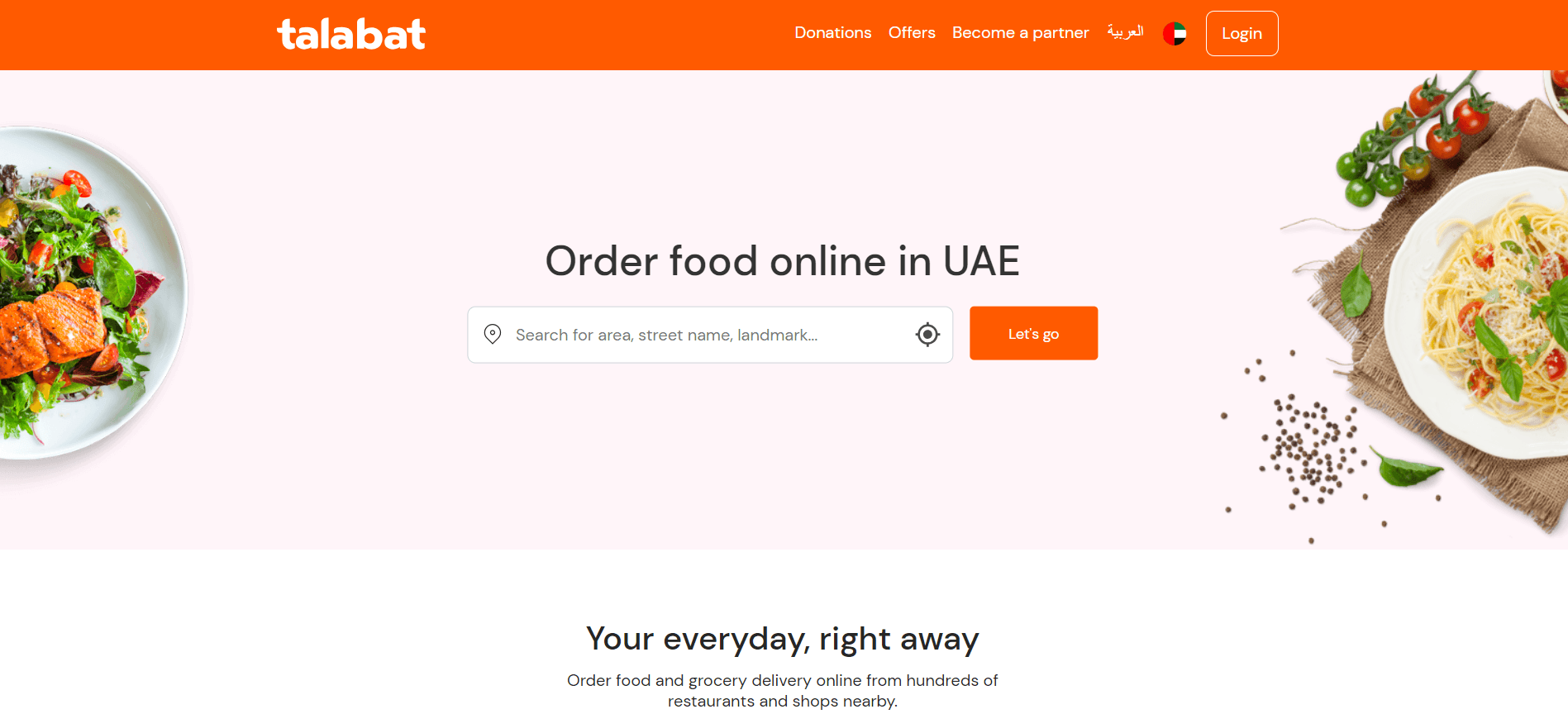 Talabat’s website