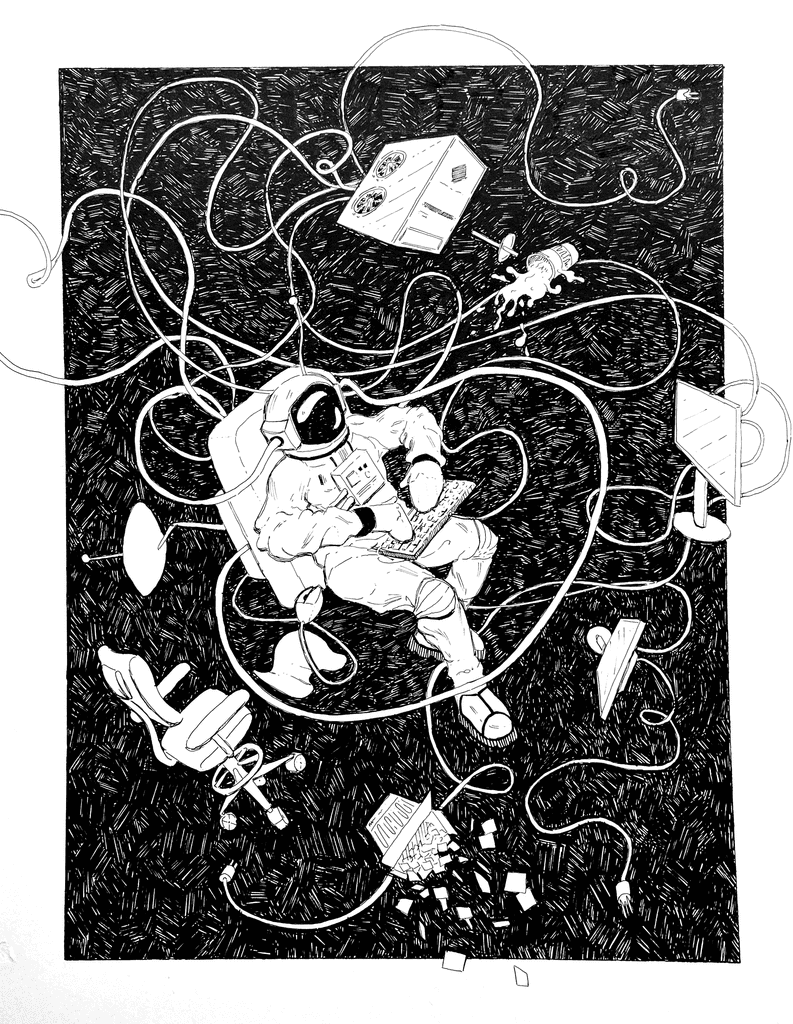 'Saul's Space' - Pen & Ink