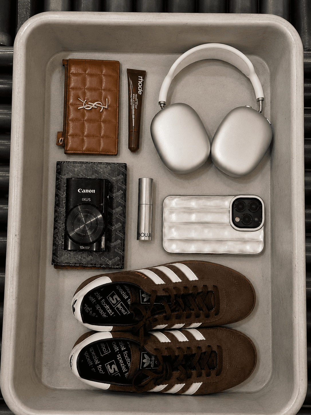 bouji on airport tray security check