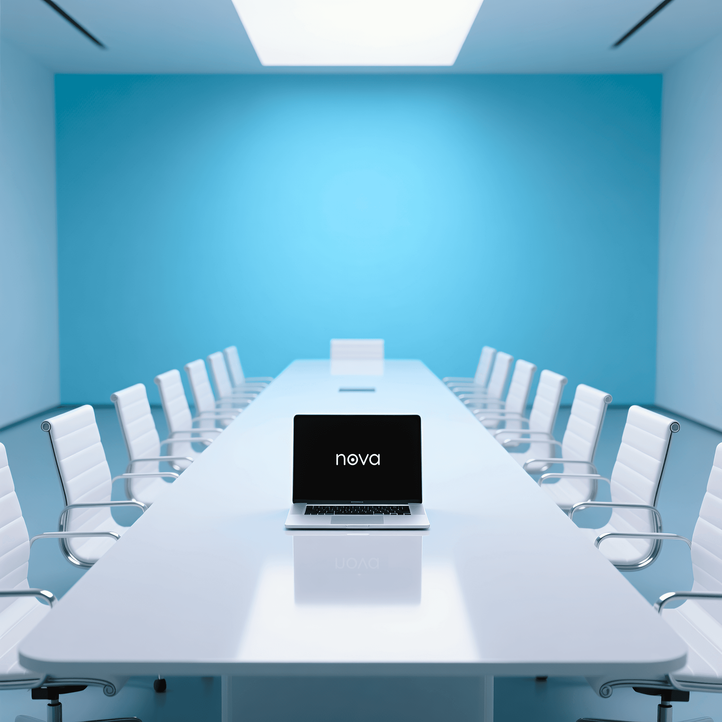 laptop in the center