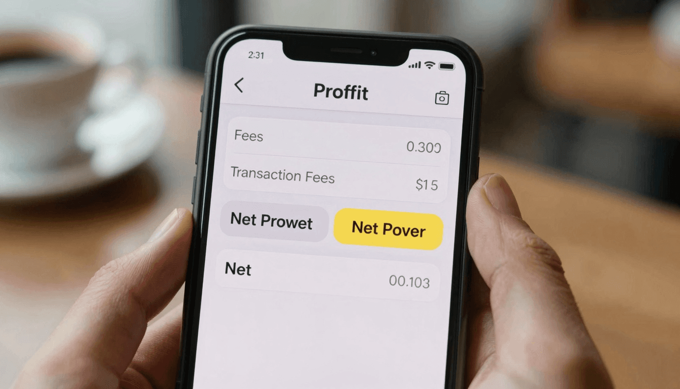 Etsy listing fee calculator on a smartphone
