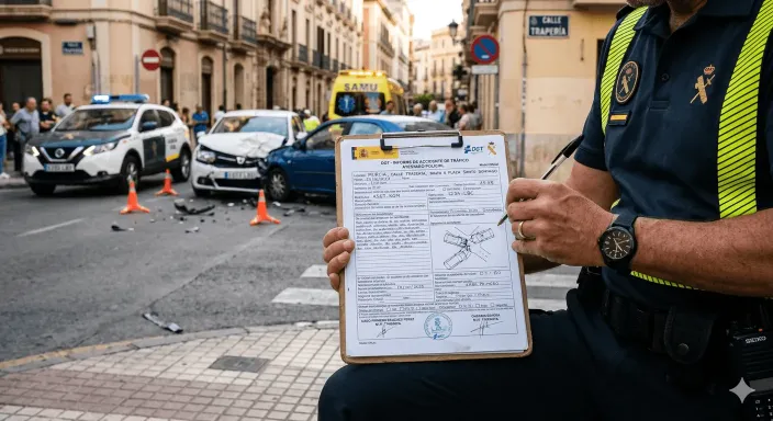 Atestado policial donde se comprueba que el conductor del accidente no concuerda con el conductor declarado en la póliza del seguro.