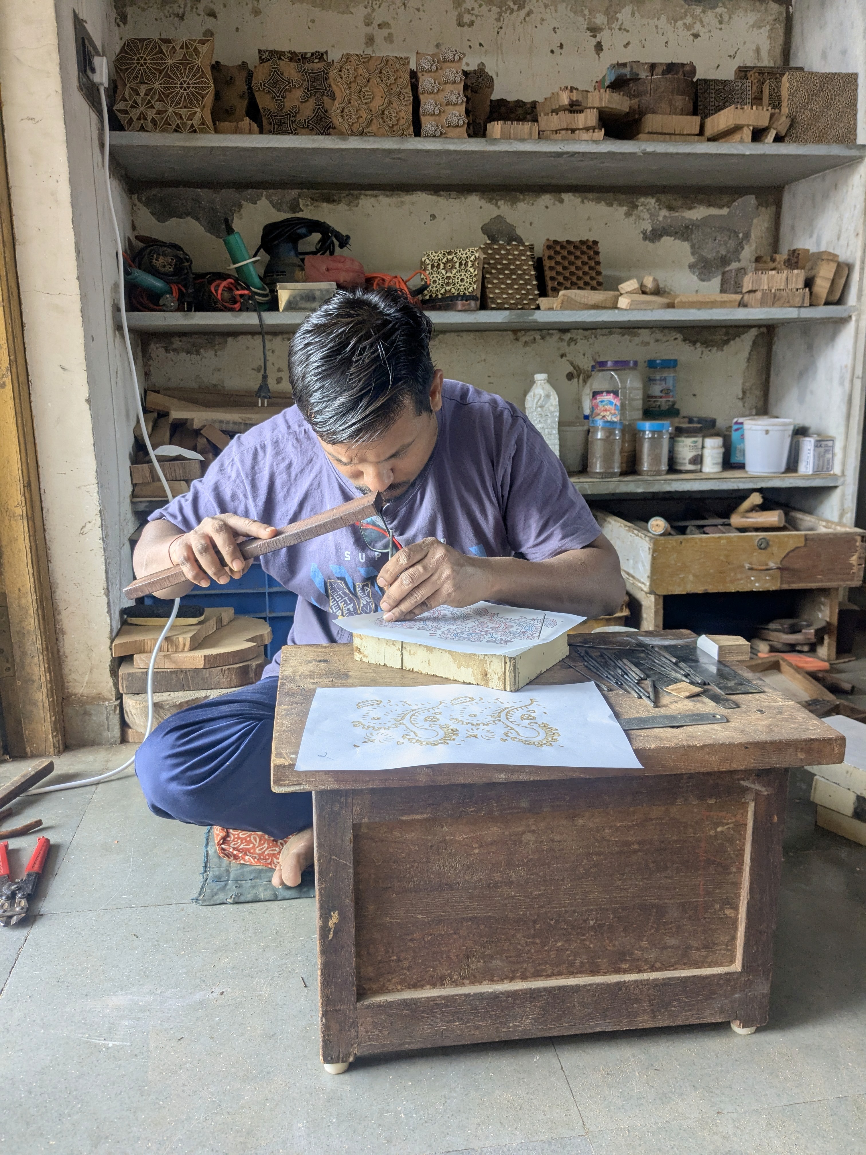 Wood Block carving for Batik