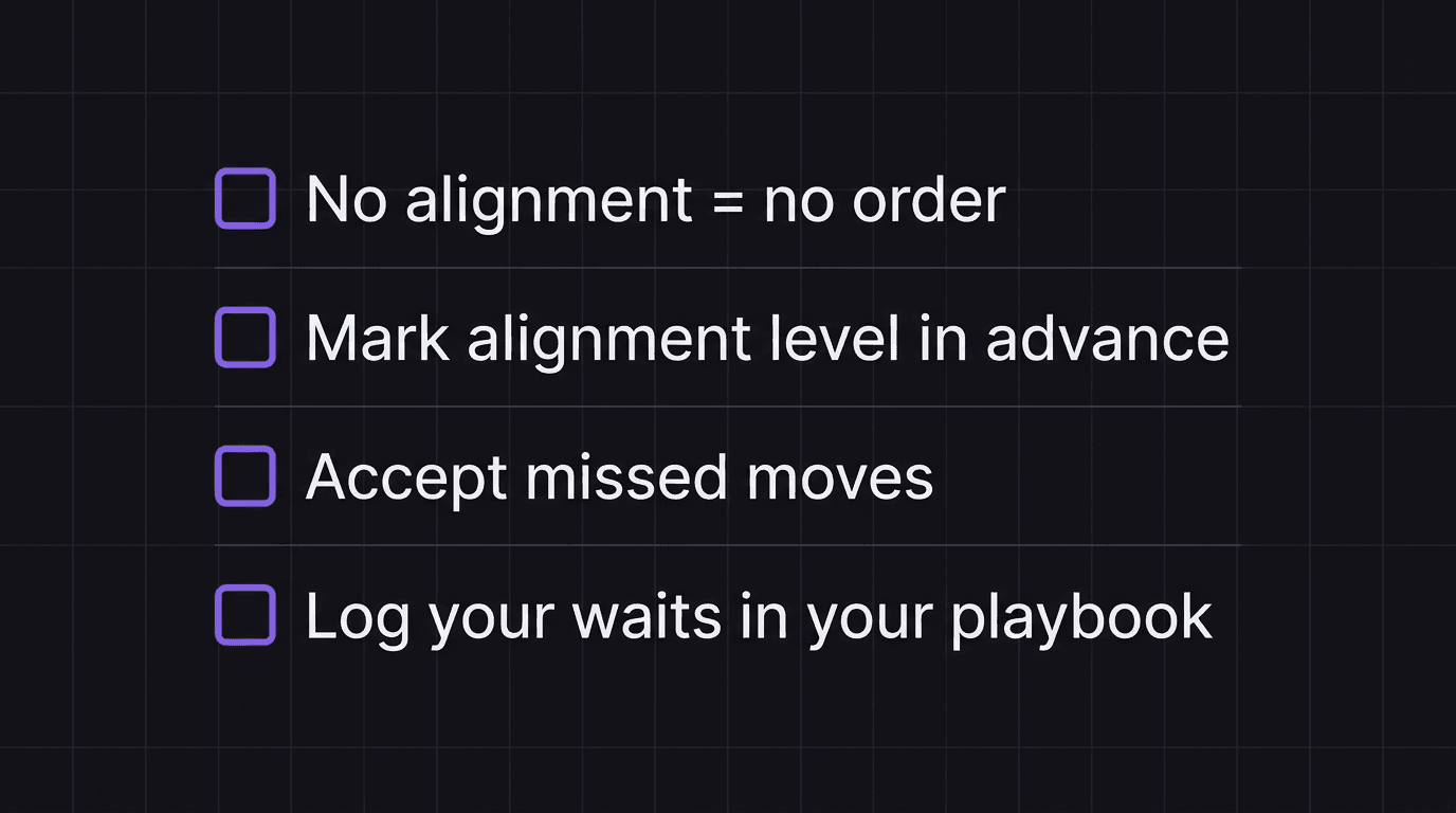 Checklist showing the four practical waiting rules for structure alignment