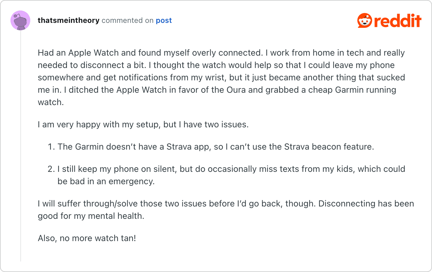 Post on Reddit