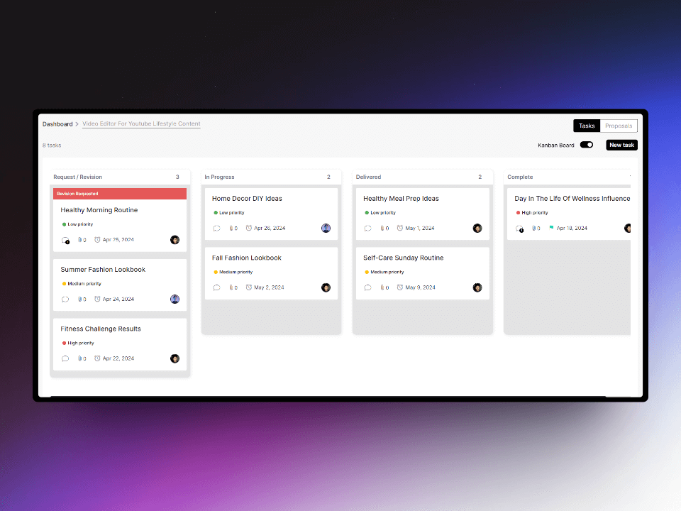 task management workflow on indiedoers