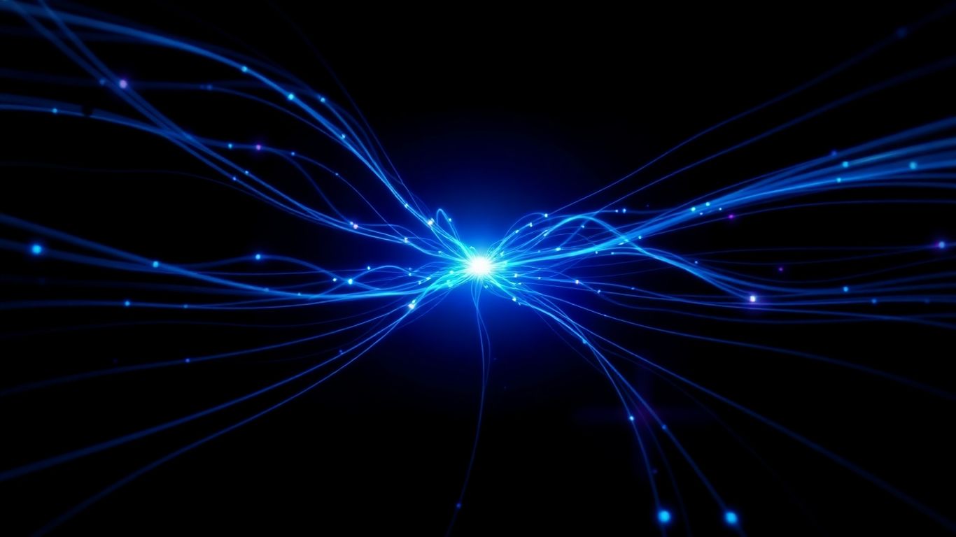 Abstract visualization of expanding digital connections and reach.