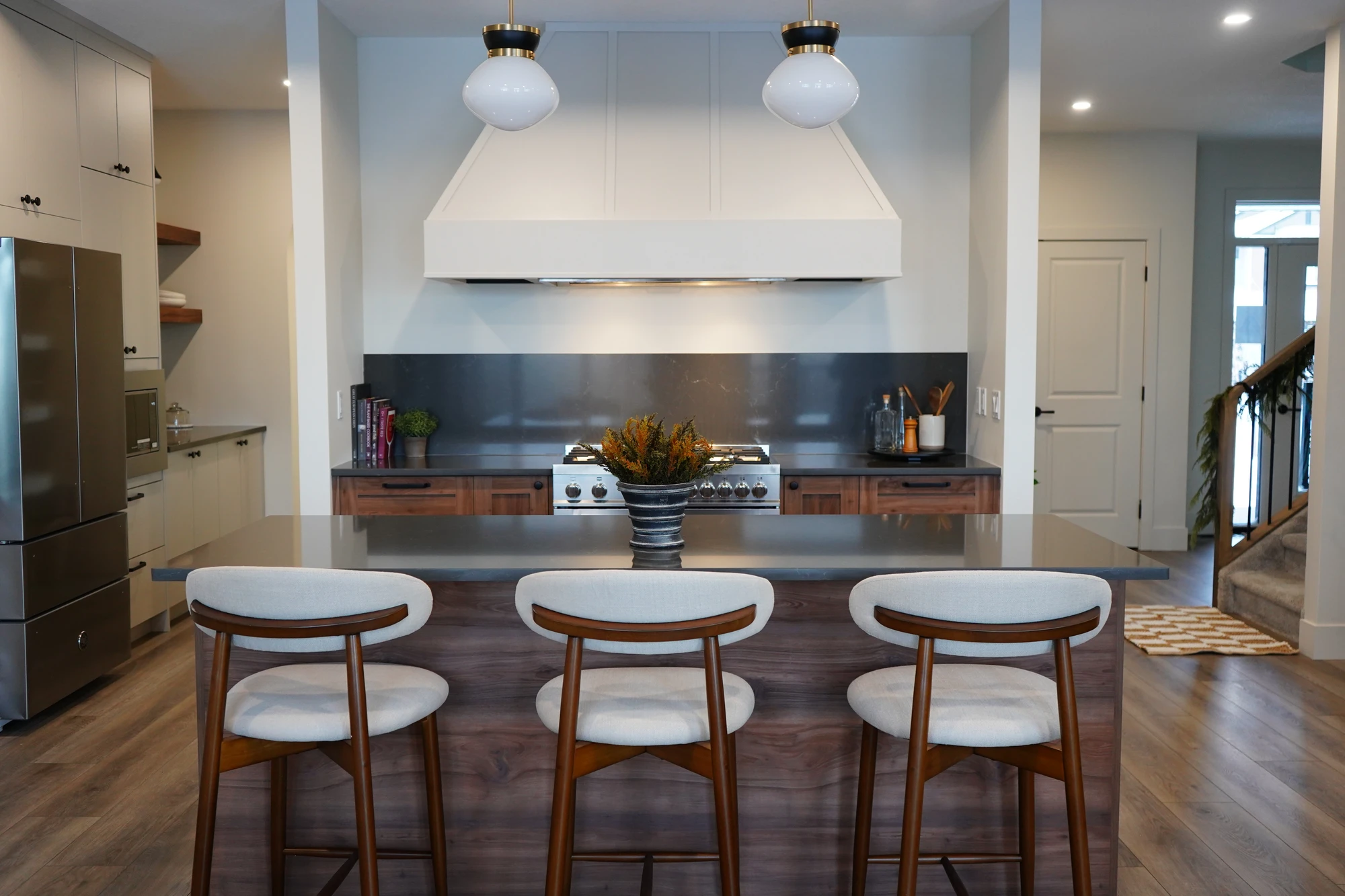 Project gallery image highlighting warm natural materials and modern tailored finishes and thoughtful residential interior design selections by Mint Interior Design.