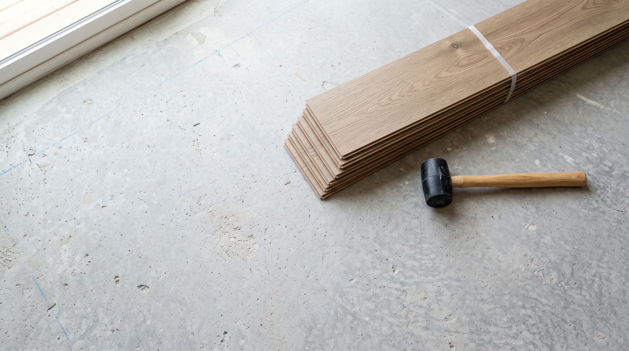 Wood flooring planks ready to install
