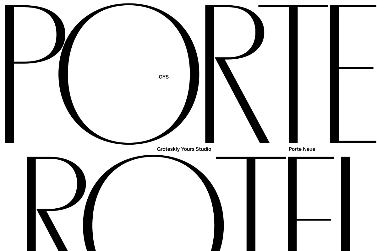 Type layout featuring Porte Neue