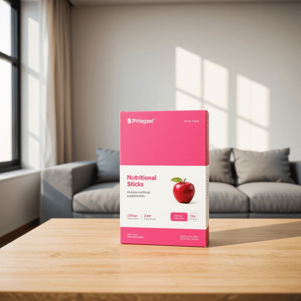 product photography of box of nutritional supplement sticks