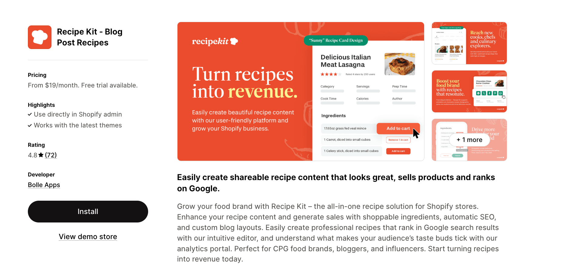 recipe kit screenshot