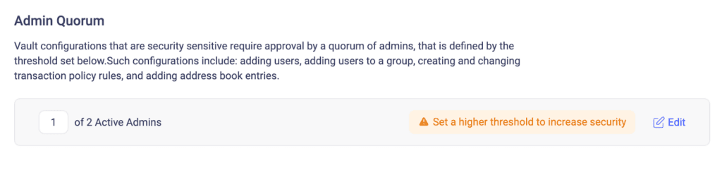 admin quorum - utila