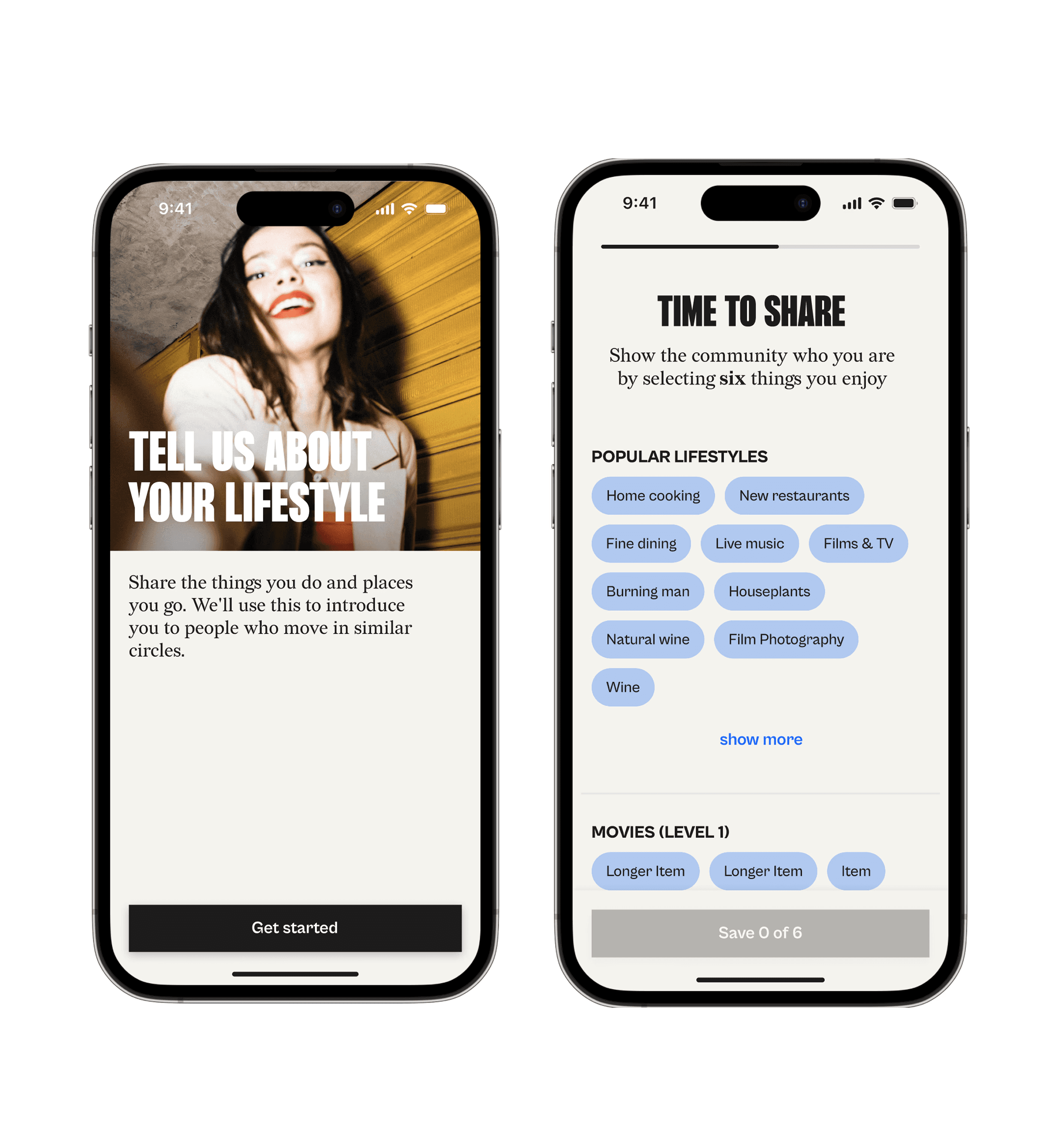 Lifestyles in registration