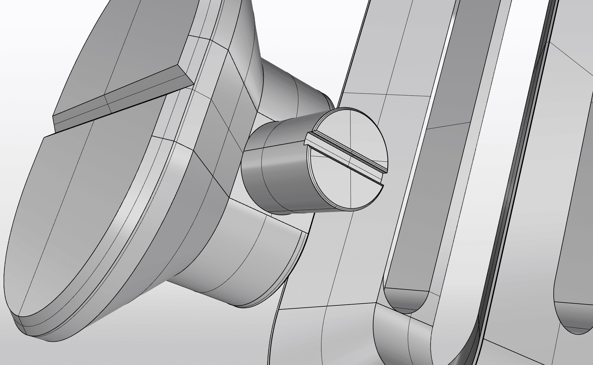 Close up of a grey Rhino 7 screenshot showing the CAD model of the Lift alarm clock.