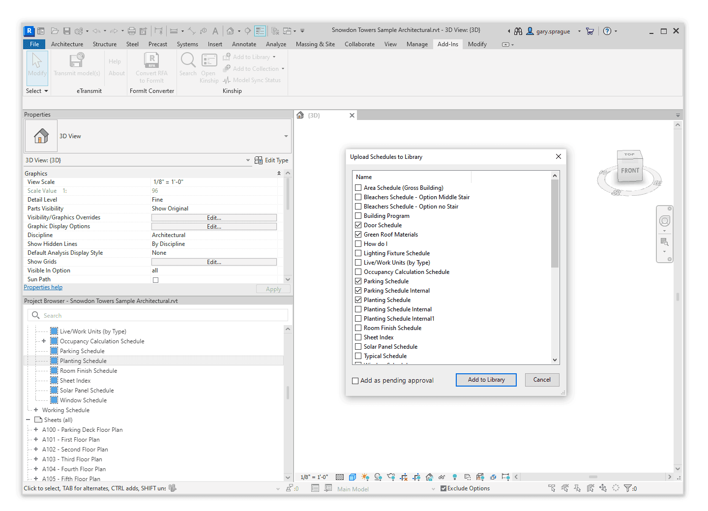 Select one or many schedules to add.
