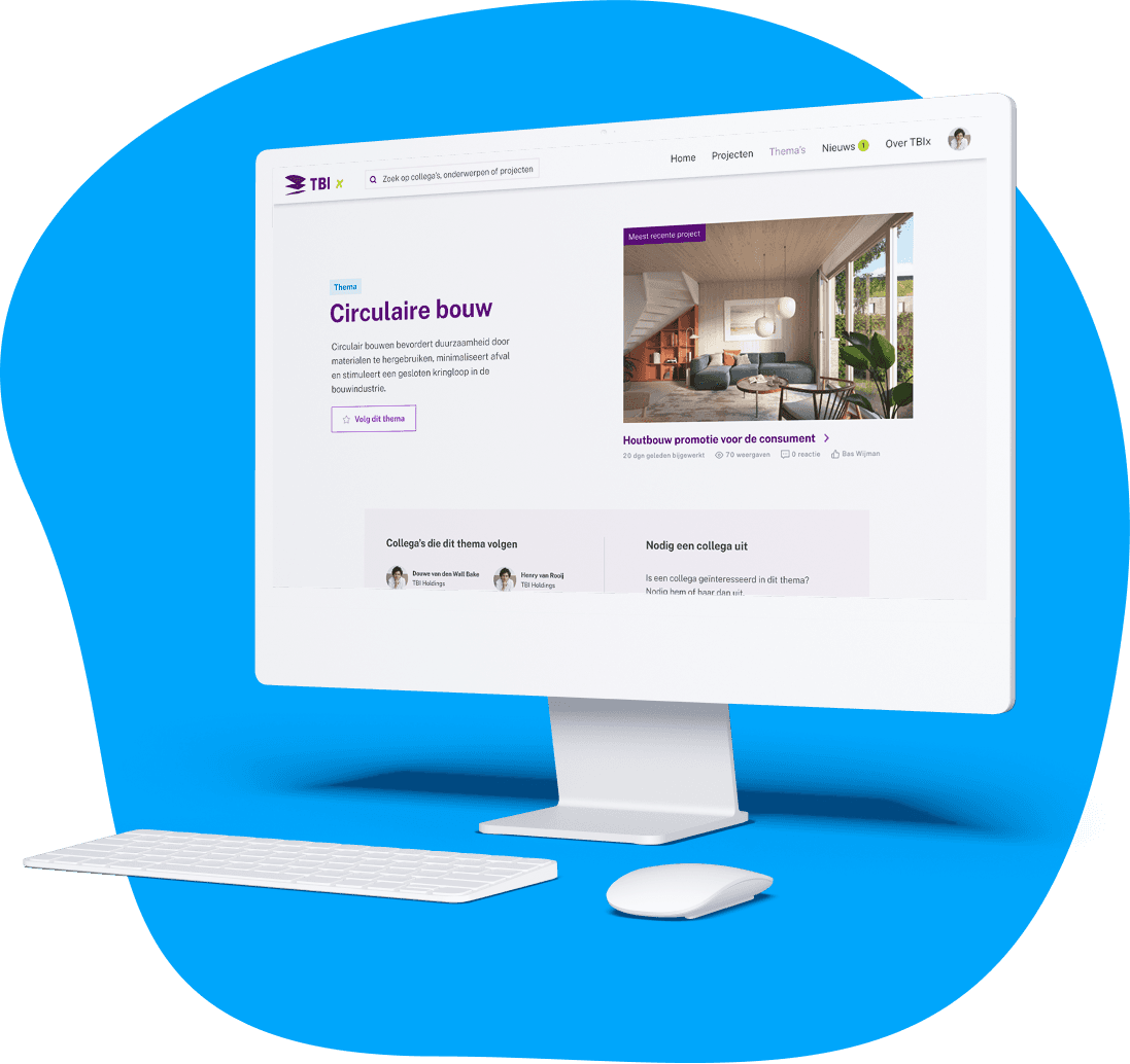 iMac mockup met platform TBI