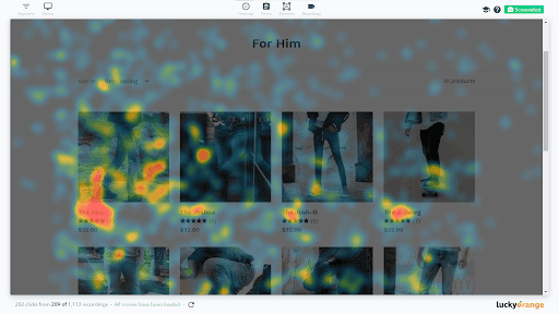 lucky orange ecommerce heatmap