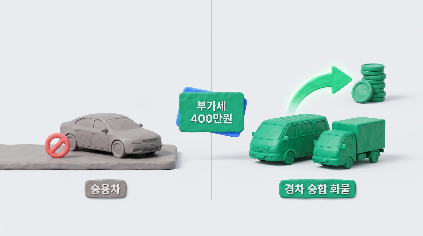 승용차와 경차·승합·화물차의 부가세 400만원 공제 차이 비교