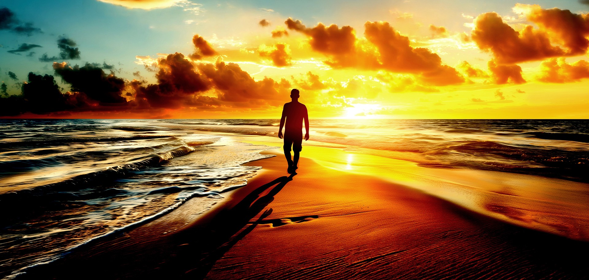 Man in the beach
