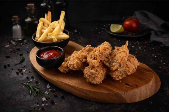 fried chicken on white ceramic plate