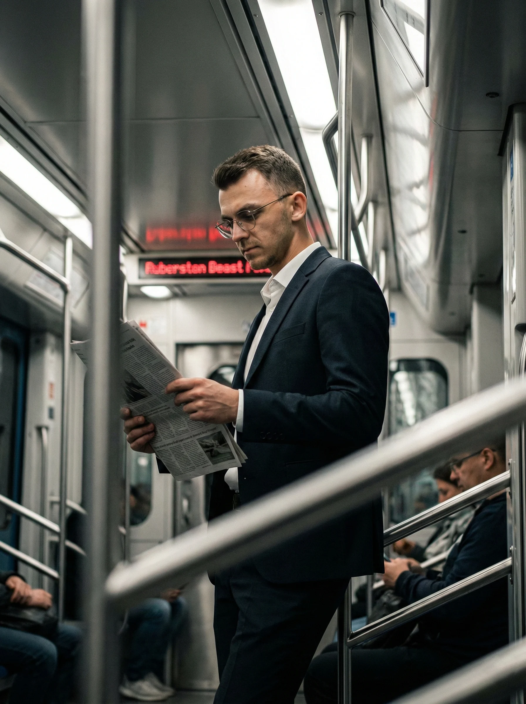Portrait of a young man with short brown hair, wearing a white sweater, looking directly at the camera.