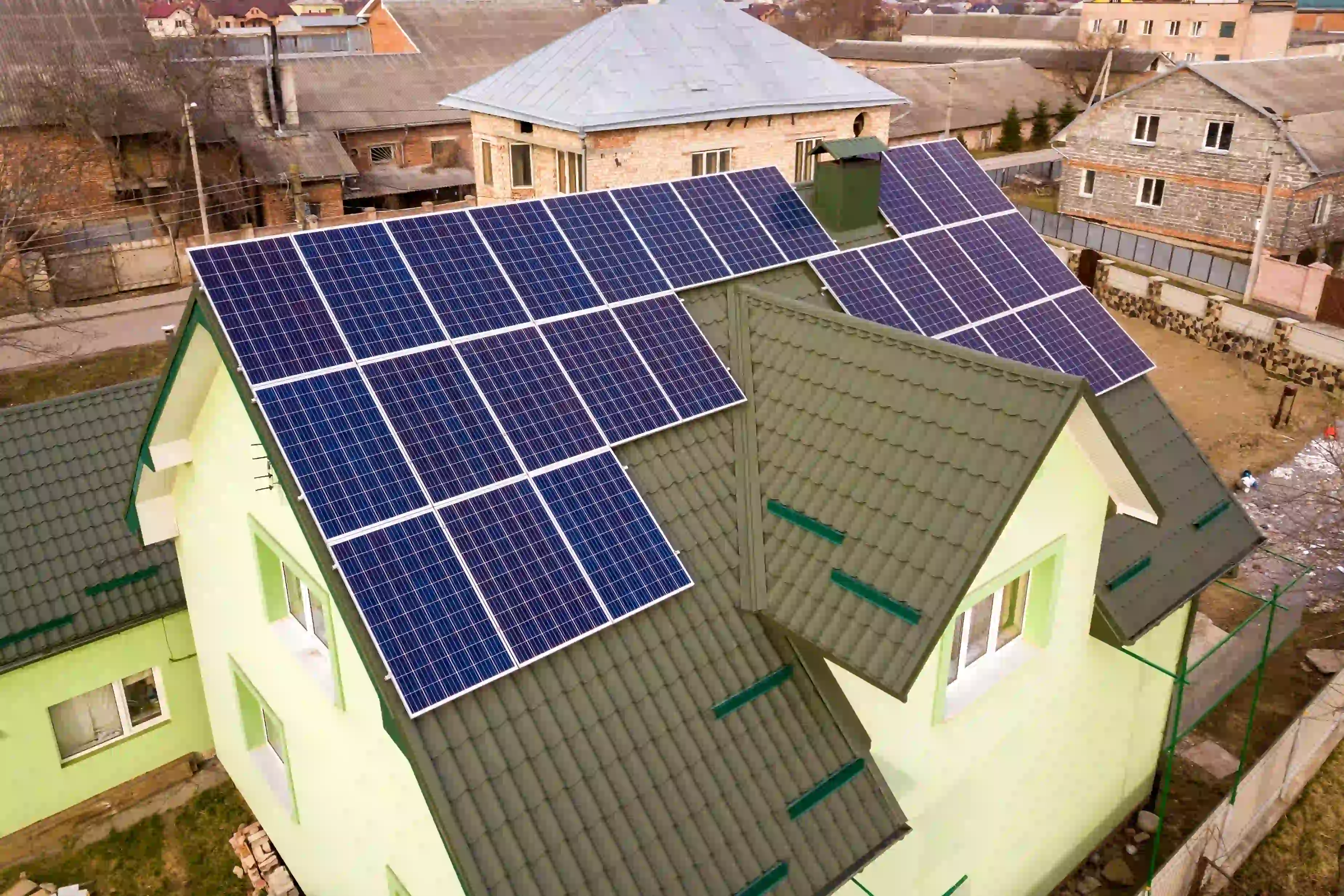 Solar panels installed by WFC Solar in a residential area