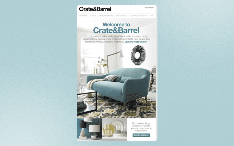 Newsletter design best practices from Crate & Barrel