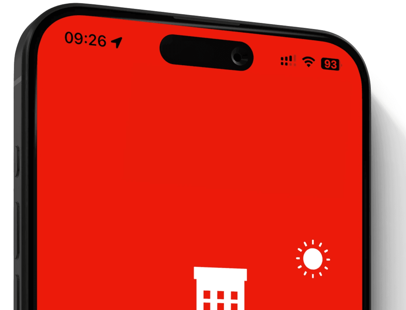 Handy mit einer gerade startenden App