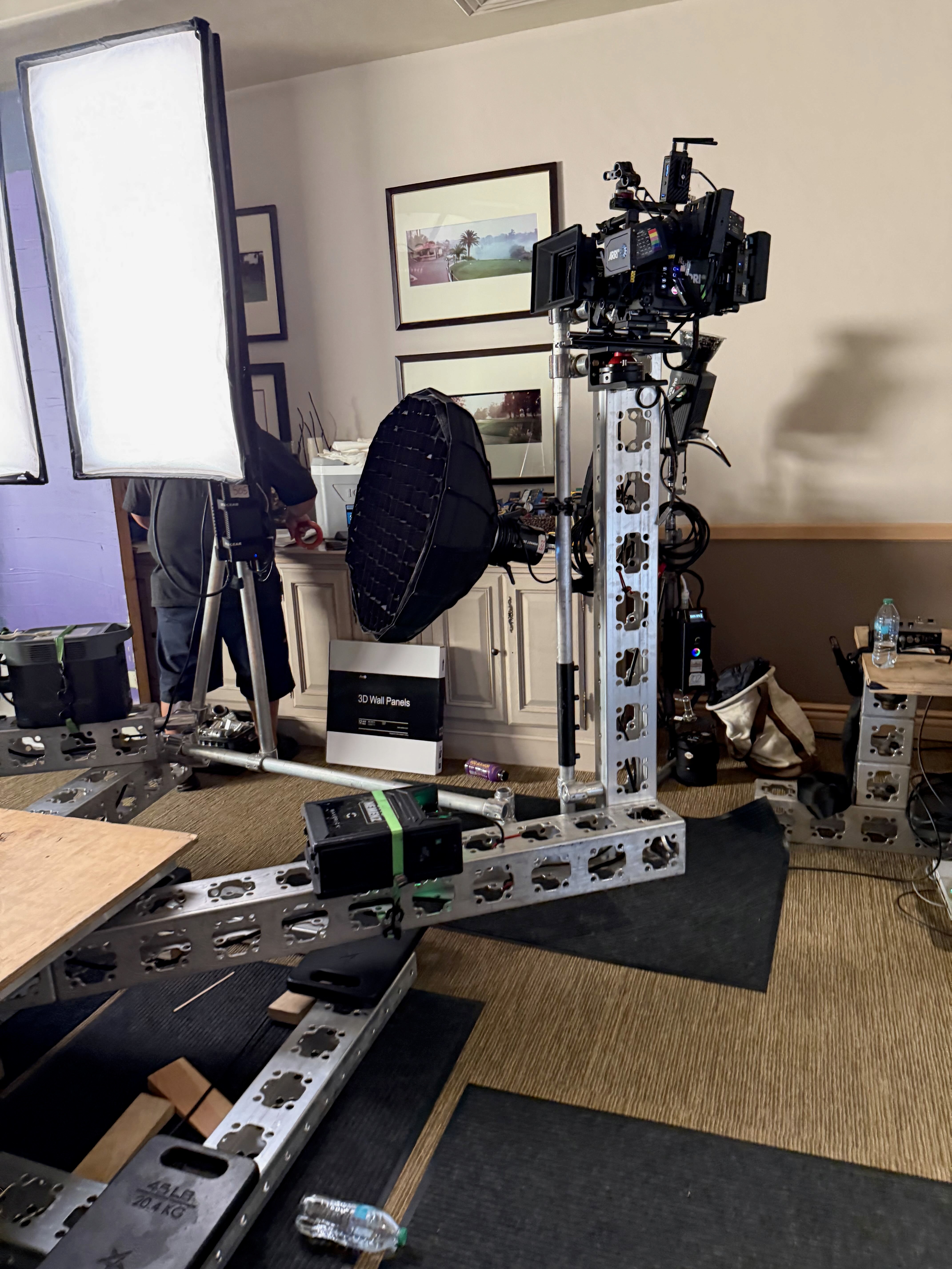 Camera mounted to modular truss on Halo System
