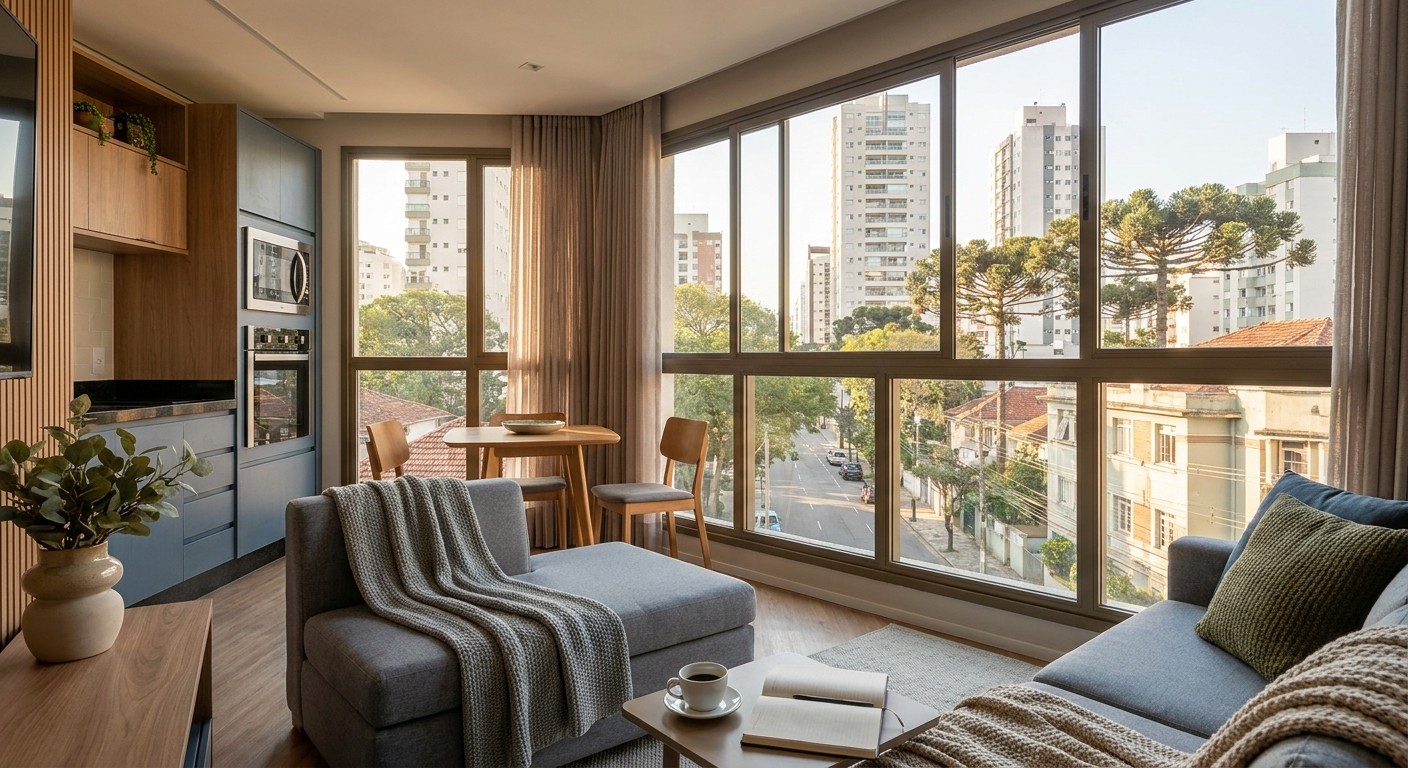 Apartamento mobiliado Curitiba curta temporada