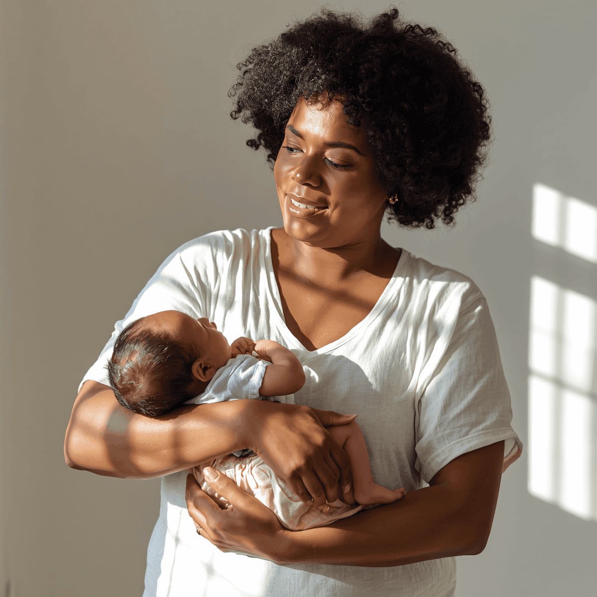 Black woman with a baby
