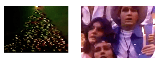 �Ģ Christmas Tree Formation and People Holding Candles