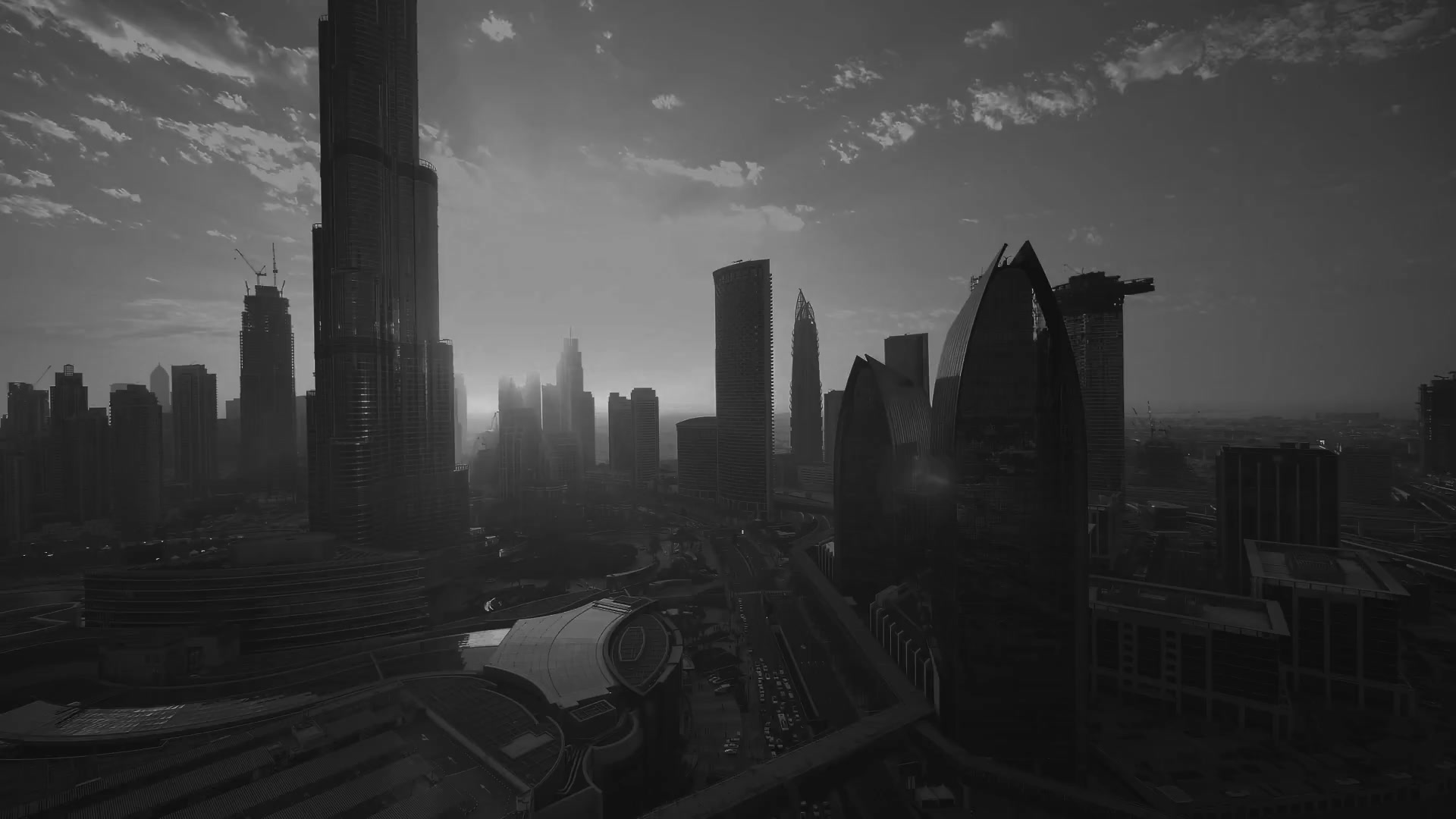 Dubai skyline at sunrise
