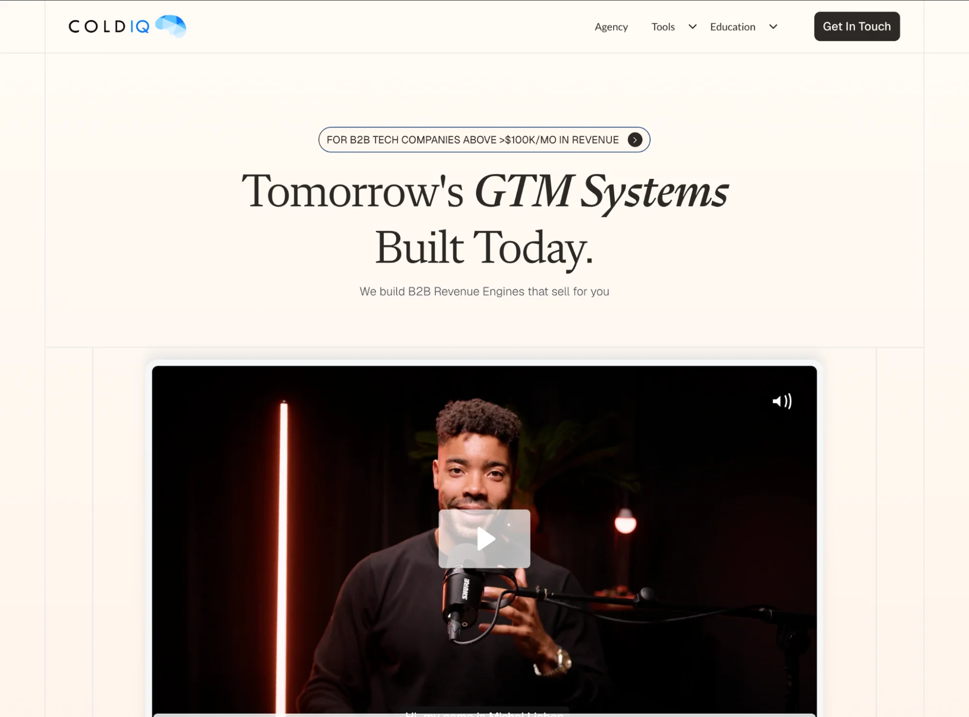 ColdIQ homepage: AI-powered Clay outbound agency