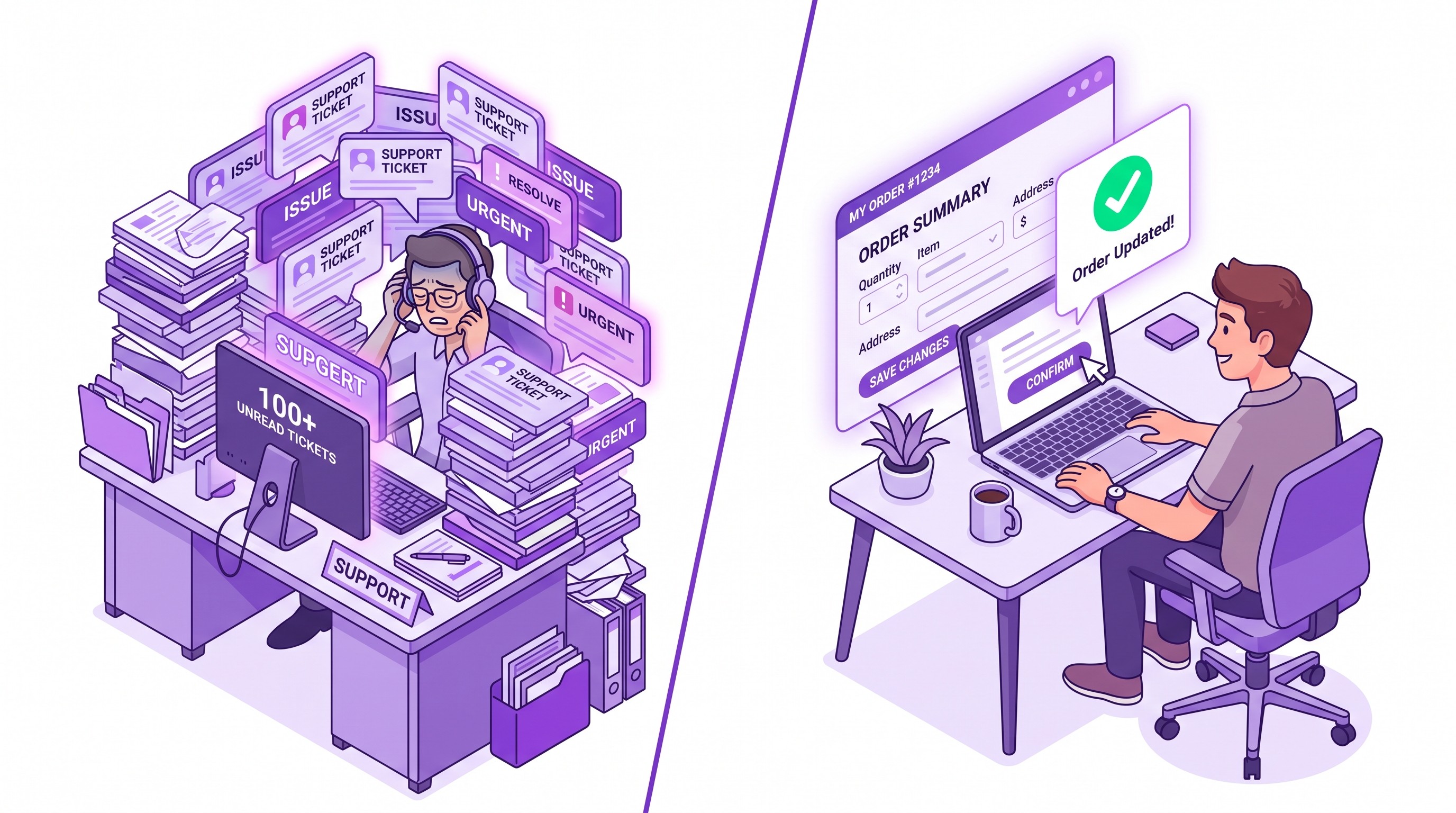 comparison of staff-only versus customer self-serve order editing