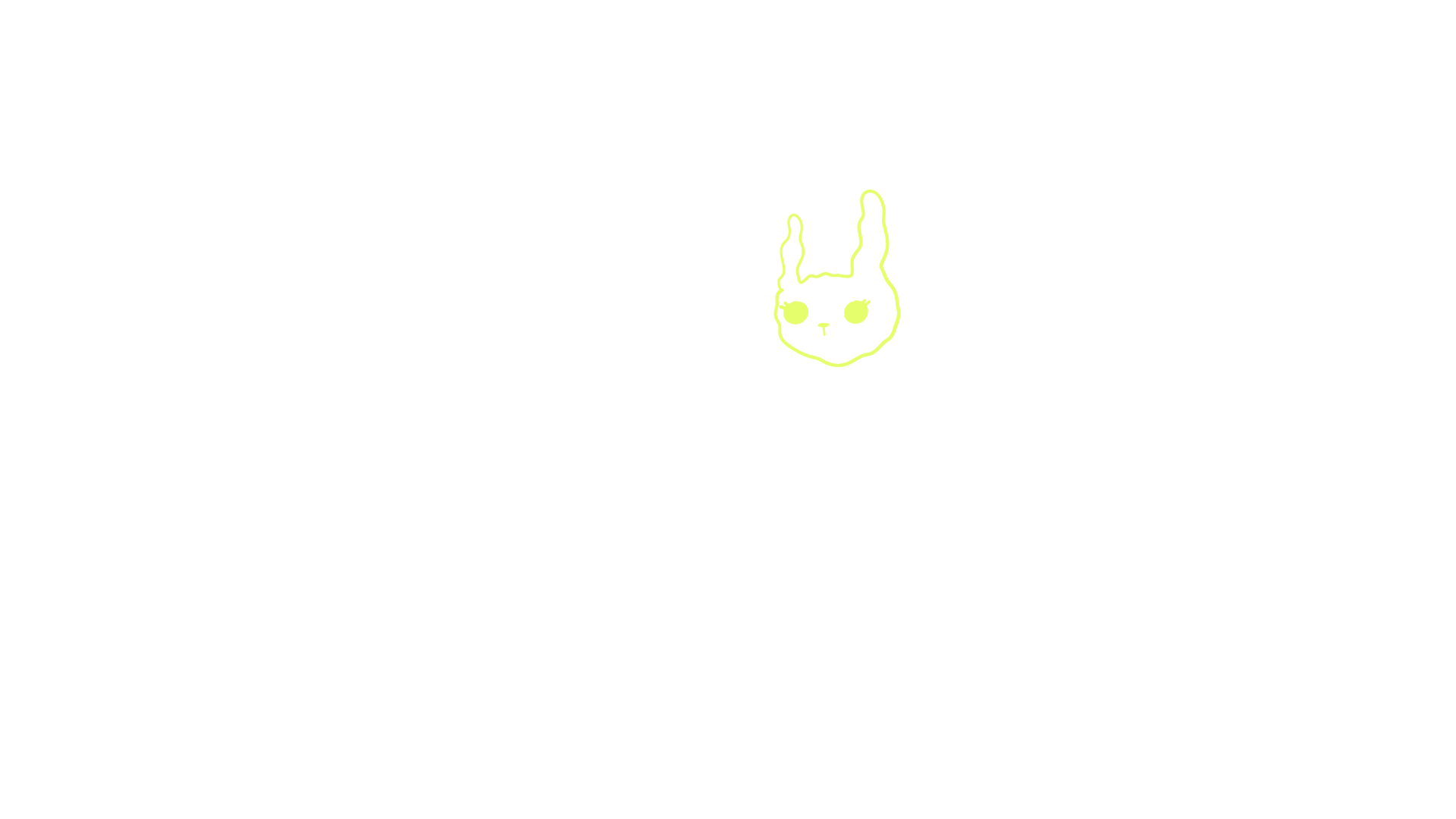 yellow rabbit face line art