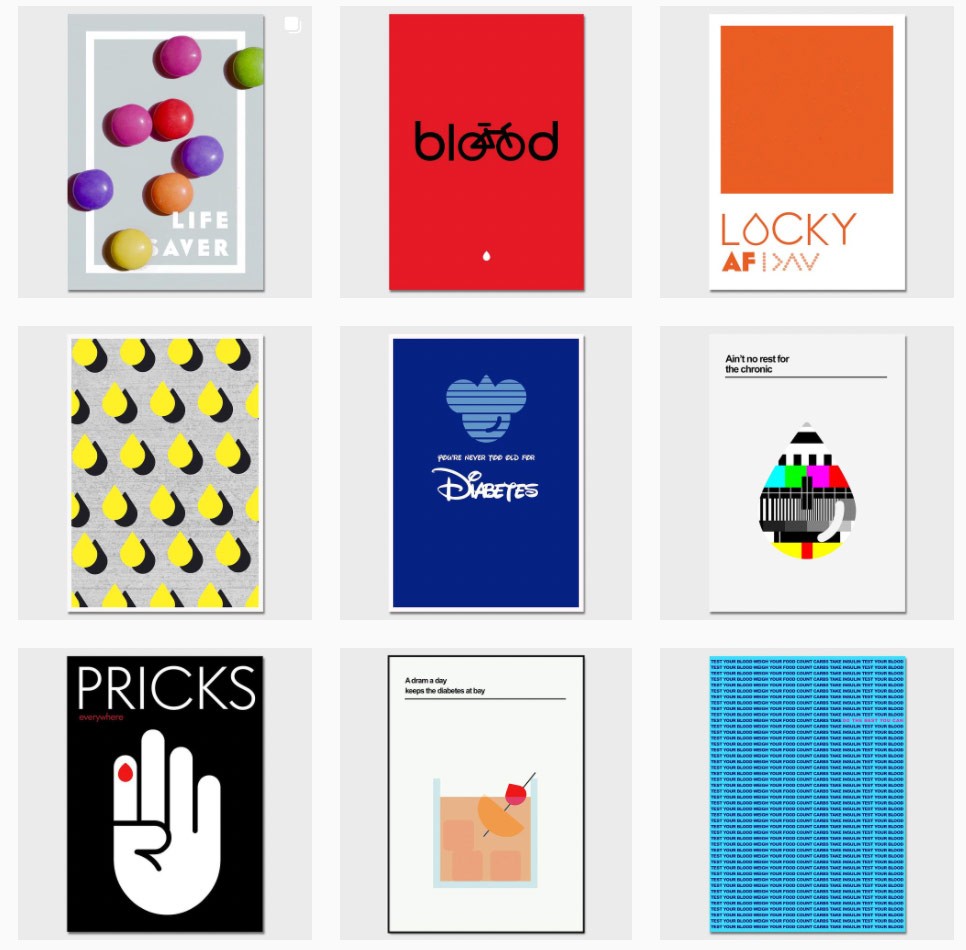 Diabetes by Design posters displayed in their Instagram account