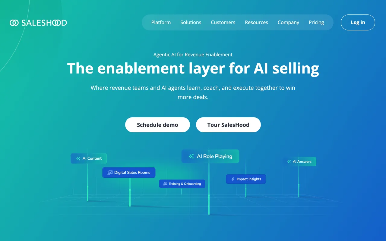 SalesHood AI role play and sales enablement software