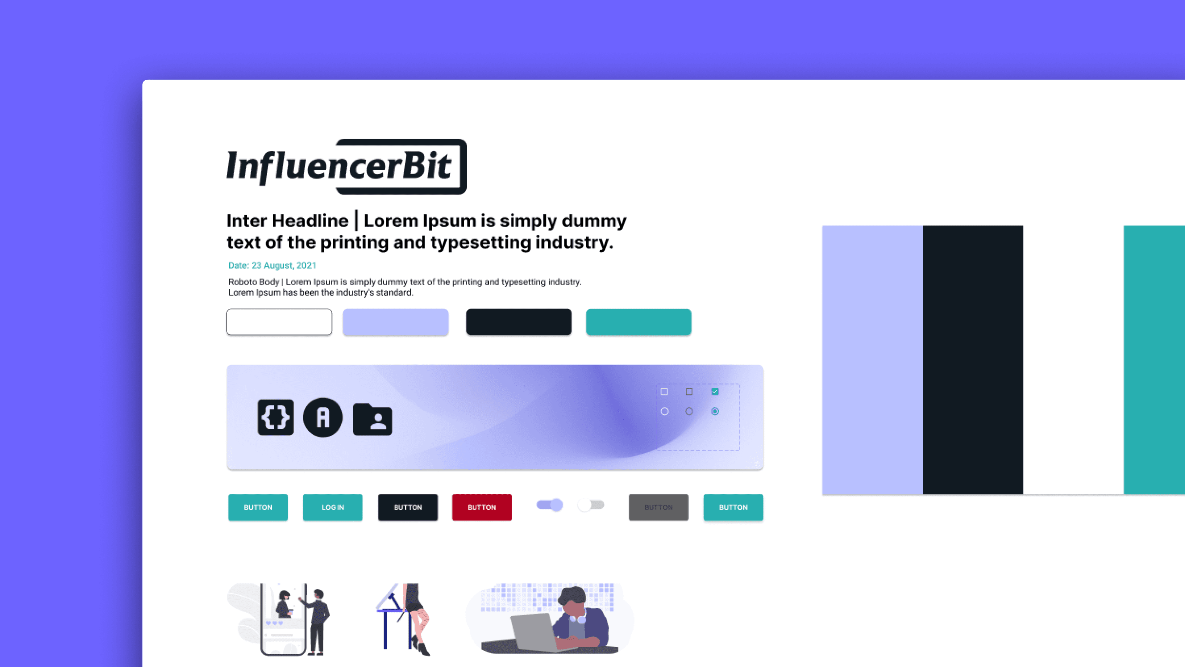 some of InfluencerBits branding imagery