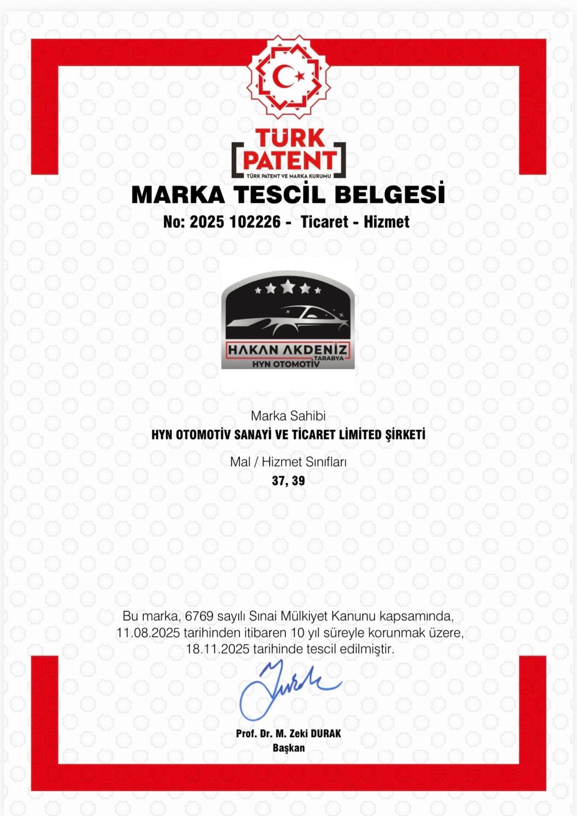 Marka tescil belgesi
